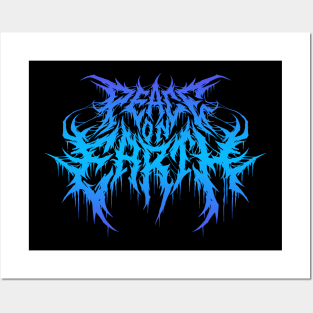 Peace on Earth death metal design T-Shirt (blue) Posters and Art